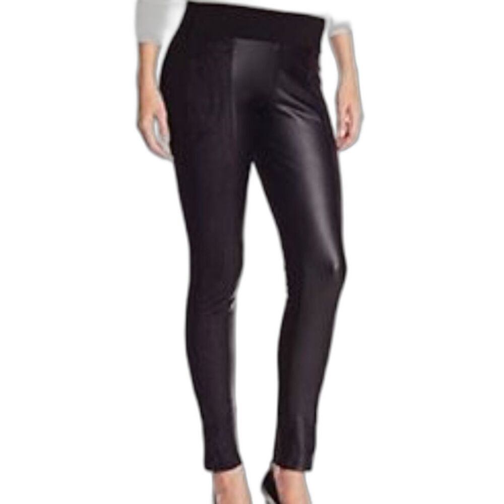 Liverpool Jeans Co. Sienna Black Faux Leather & Suede Pull-On Leggings Size 6/28